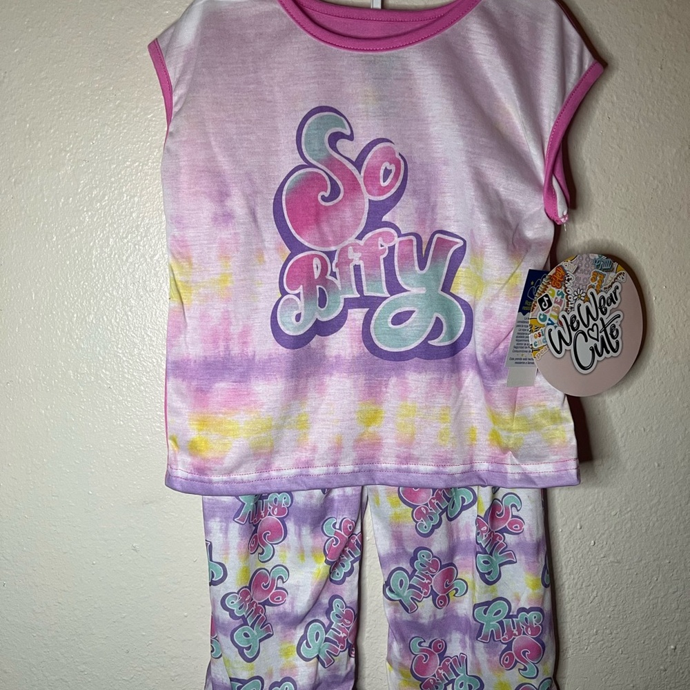 Kids Tie-Dye Pajama Set - Pink, Purple, and Yellow